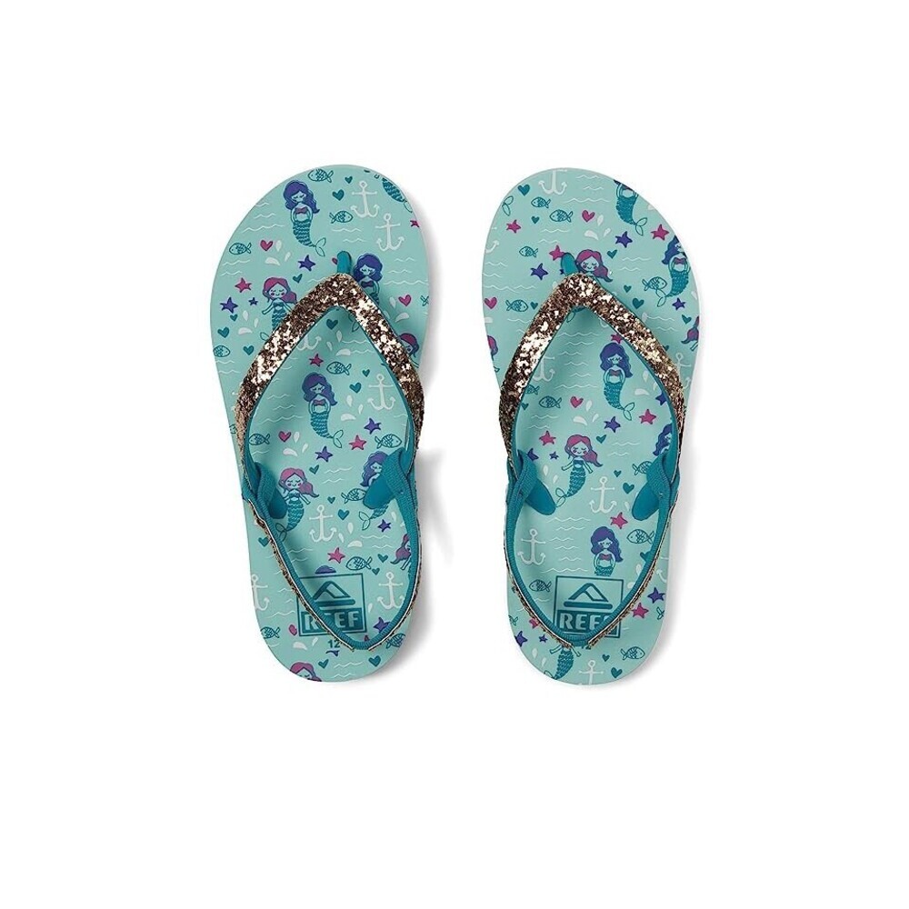 Reef Little Stargazer Sandal Toddler 6 Aqua Slip On Heel Strap Flip Flop JOBB723